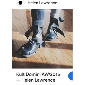 KULTDOMINI X HELEN LAWRENCE black shoes with large leather bows Size EU 40